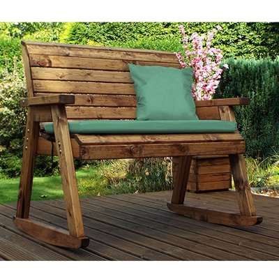 Arato 2 Seater Rocking Bench With Green Cushion