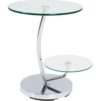 Barca End Table In Clear Glass Tops With Chrome Base