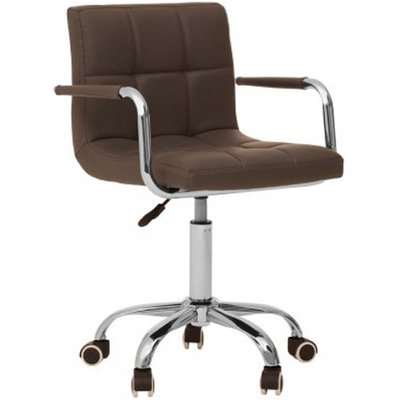 Becoa Home And Office Leather Chair In Grey With Swivel Base