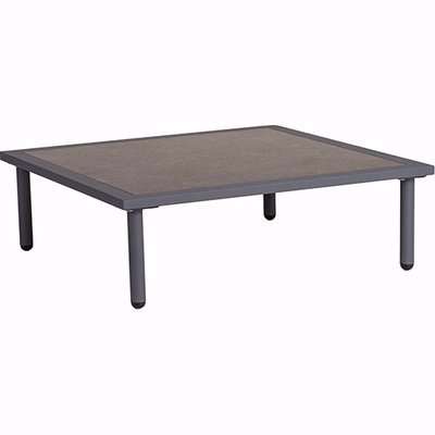 Beox Outdoor Flint Pebble Wooden Top Side Table In Grey