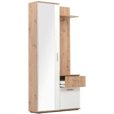 Breva Wooden Hallway Stand In Artisan Oak And White