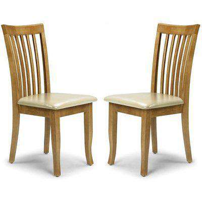 Cainsville Wooden Dining Chairs In Maple Lacquered In A Pair