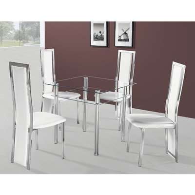 Callisto Glass Dining Table With 2 Deluxe Dining Chairs