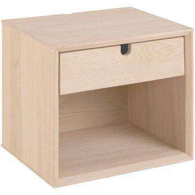 Canton Wooden Wall Hung 1 Drawer Bedside Cabinet In Oak White