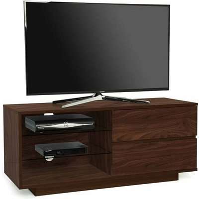 Century TV Stand In Walnut Finish With Two Drawers