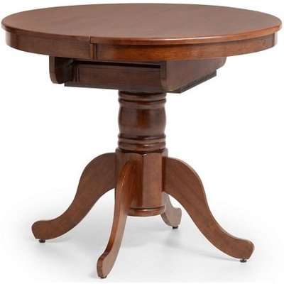 Calico Extending Round Wooden Dining Table In Mahogany