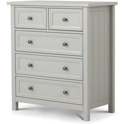 Madge Chest Of Drawers In Dove Grey Lacquer With 5 Drawers