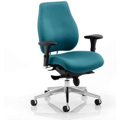 Chiro Plus Office Chair In Maringa Teal With Arms