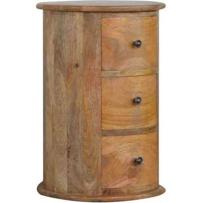 Coaster Wooden Drum Chest Of Drawers In Oak Ish With 3 Drawers