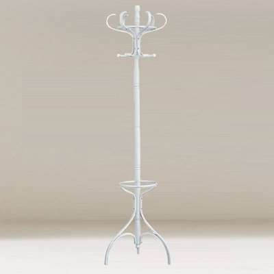 Contemporary Coat Stand In White Wooden Finish