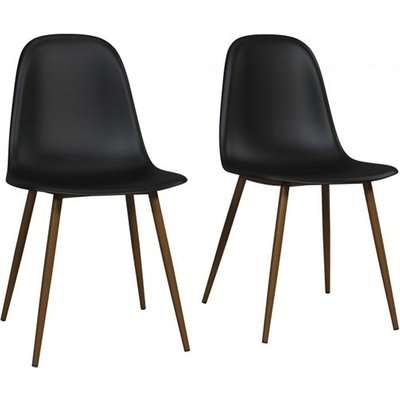 Penrith Black Plastic Dining Chairs In Pair