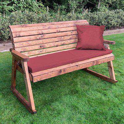 Crimi 3 Seater Rocking Bench With Burgundy Cushion