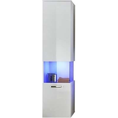 Dale Wall Mounted Left Bathroom Cabinet White High Gloss And LED