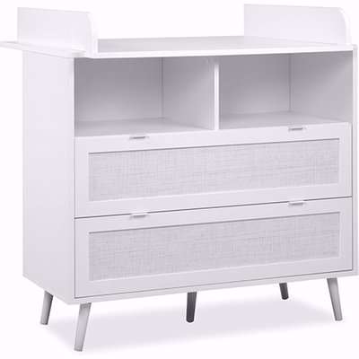 Denby Wooden Changing Table In White Cane Effect