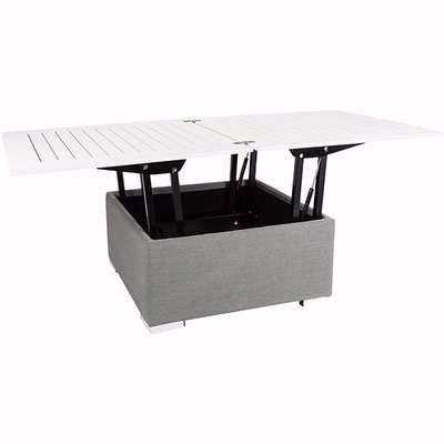 Derby Outdoor Wooden Lift-Up Storage Coffee Table In White