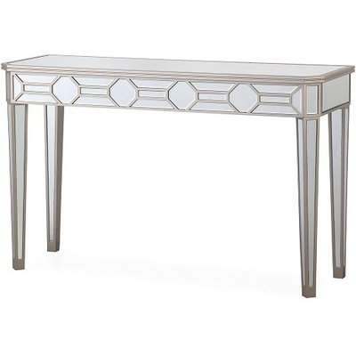 Dominga Mirrored Console Table In Silver Finish