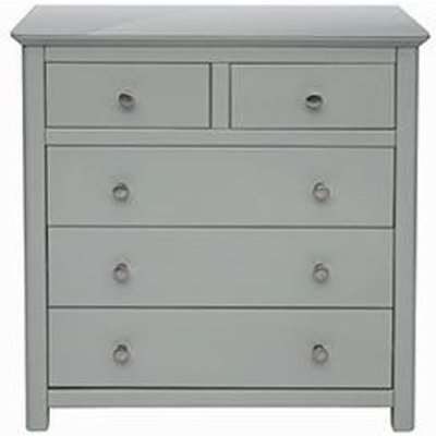 Elgin Glass Top Chest Of Drawers In Grey With 5 Drawers