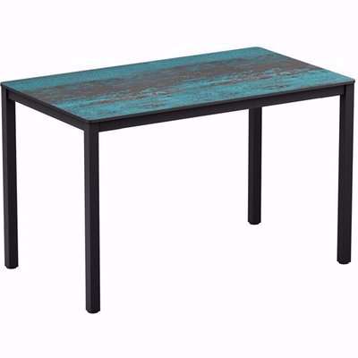 Extro Rectangular Wooden Dining Table In Vintage Teal