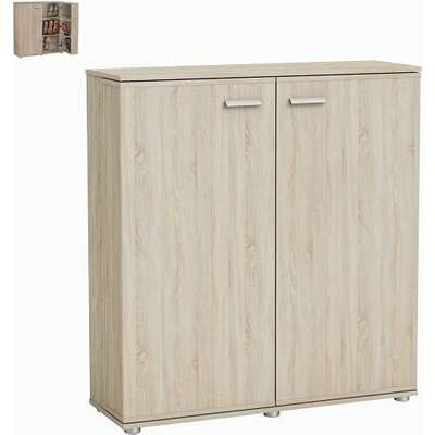Gabriella Wooden Shoe Cabinet In Brushed Oak With 2 Doors