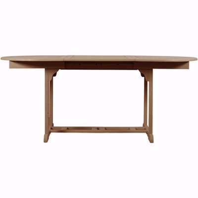 Gorey Oval Outdoor Extending Wooden Dining Table In Natural