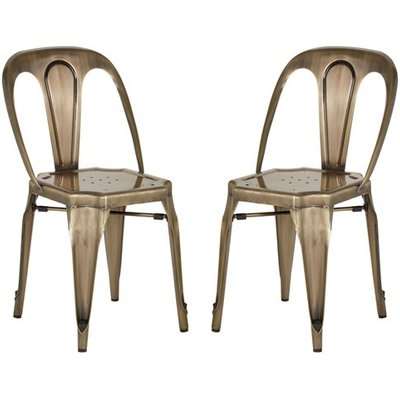 Dschubba Brass Metal Dining Chairs In Pair
