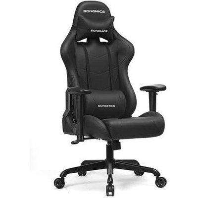 Grant Racing Style Faux Leather Gaming Chair In Black
