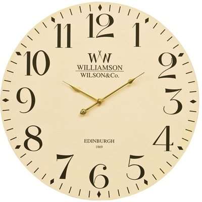 Hista Classical Wooden Wall Clock In Natural Cream