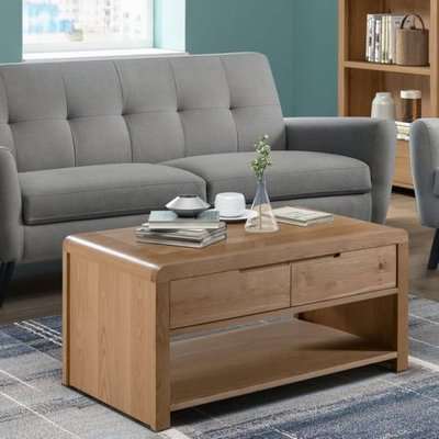 Holborn Wooden Coffee Table Rectangular In Oak With 1 Drawer