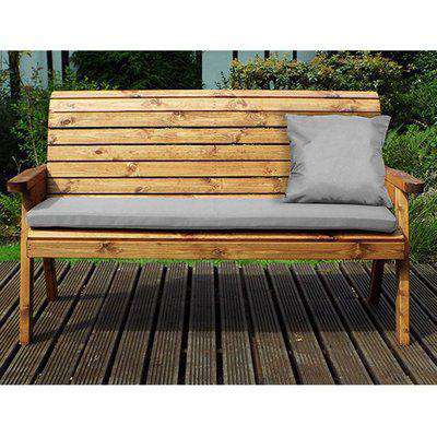 Jestra Traditional 3 Seater Bench With Grey Cushion