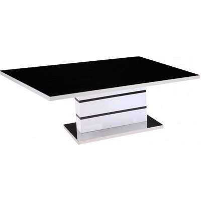 Jupiter High Gloss Coffee Table In White With Black Glass Top