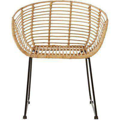 Gienah Kubu Rattan Rounded Bedroom Chair In Natural