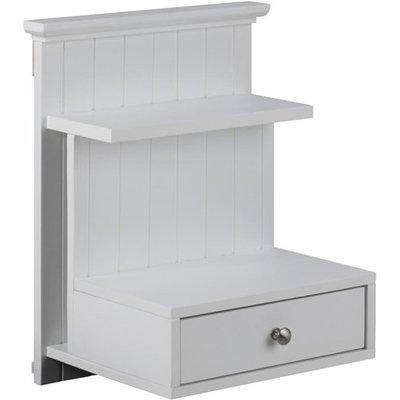 Lakewood Wall Hung 1 Drawer Bedside Table In Matt White