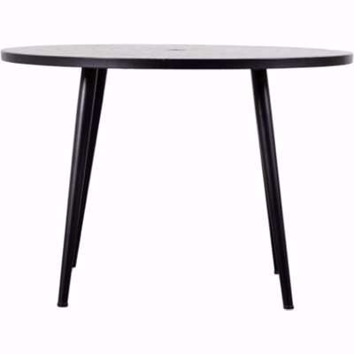 Lenoxa Round Outdoor Mosaic Wooden Dining Table In Charcoal
