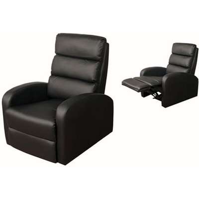 Livonia Reclining Chair in Black Faux Leather