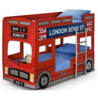 London Bus Modern Style Children Bunk Bed In Red