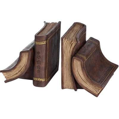 Loris Bookend Pair Of Old Books Sculpture In Brown