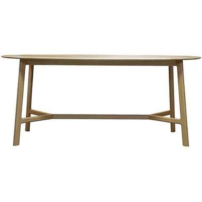 Madrid Wooden Curved Edge Oval Dining Table In Oak