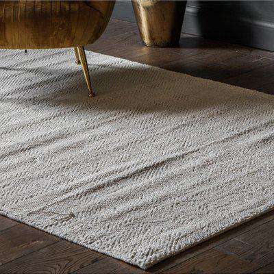 Maydon Cotton And Wool Fabric Rug In Cream