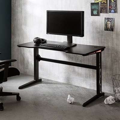 McRacing Black Wooden Computer Desk With LED