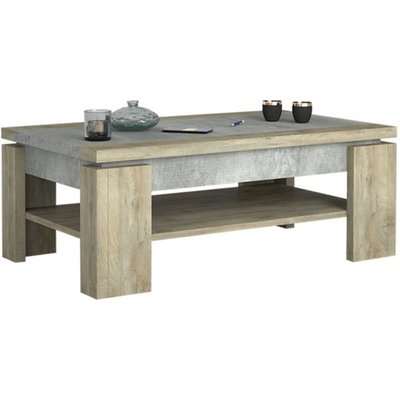 Norton Wooden Coffee Table In Oak And Concrete Effect