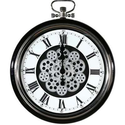 Origin Glass Wall Clock With Black And Silver Metal Frame