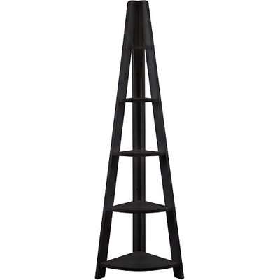 Paltrow Corner Shelving Unit In Black With Ladder Style