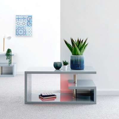 Powick Coffee Table In White High Gloss With LED Lighting