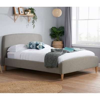 Quebec Fabric Small Double Bed In Grey