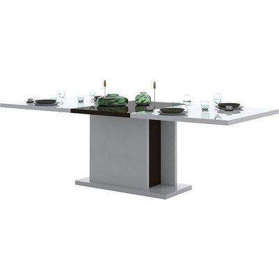 Ramet Extending Dining Table In White Gloss And Grey Lacquered