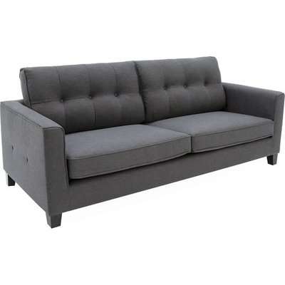 Rawls Fabric 3 Seater Sofa In Charcoal With Wenge Finish Legs