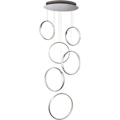 Rings LED Ceiling Light In Chrome With Clear Crystal
