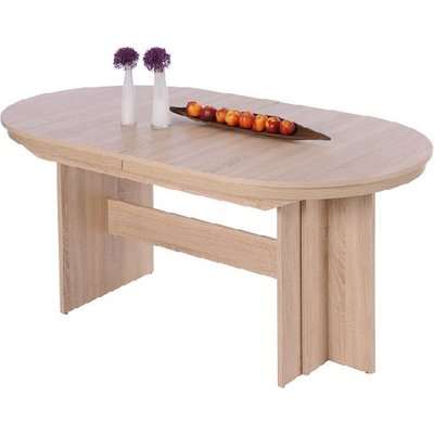 Roman Extendable Wooden Dining Table Oval In Sonoma Oak