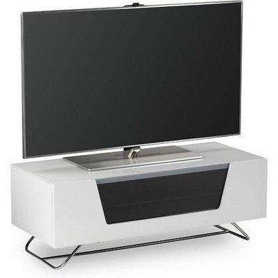 Clutton LCD TV Stand In White With Chrome Base