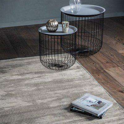 Sipeen Viscose And Polyster Fabric Rug In Ash